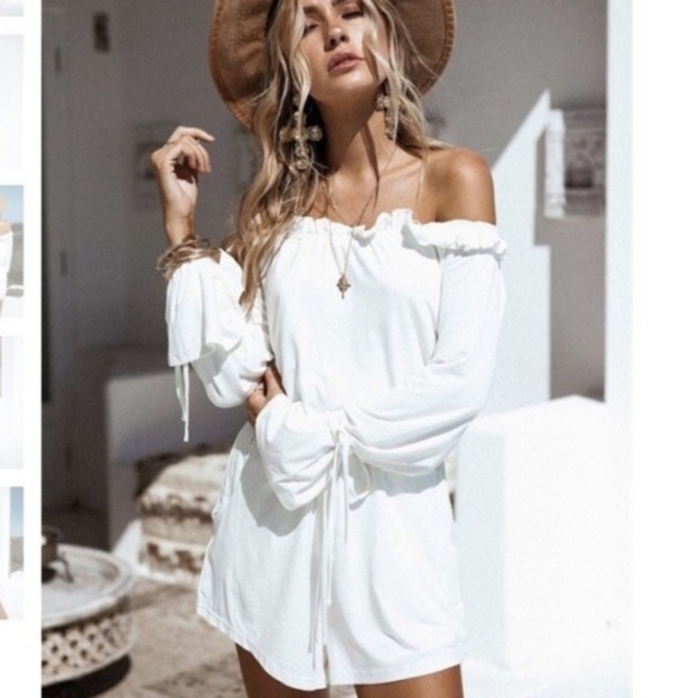 Sabo Skirt White Off-Shoulder Romper